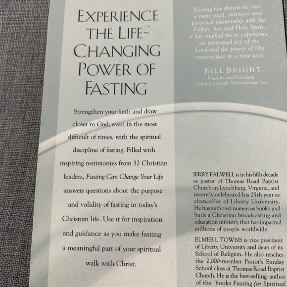 Fasting Can Change Your Life Book Testimonies Jerry Falwell Elmer‎ Towns Editors - Picture 5 of 15